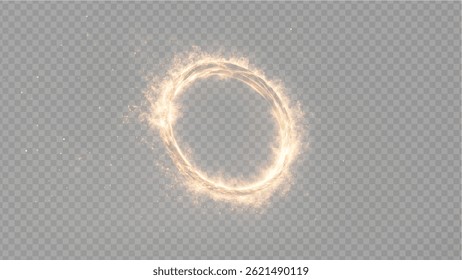 Fiery Magic Circle Effect on Transparent Background
