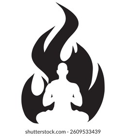 fiery meditation icon vector design
