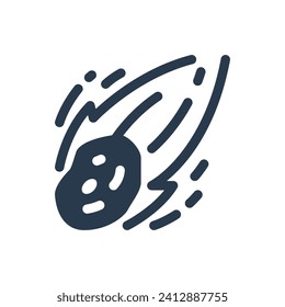 Fiery Meteor Shower Vector Icon Illustration