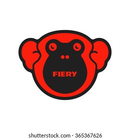 Fiery monkey. Vector illustration. 