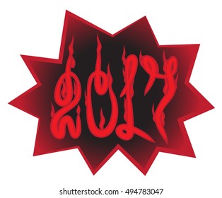 Fiery number 2017 New Year.