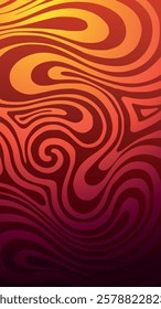 Fiery orange and red wavy fluid abstract background, evoking movement, heat, and dynamic energy