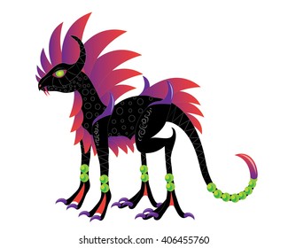Fiery pangolin similar to a dragon with a big crest