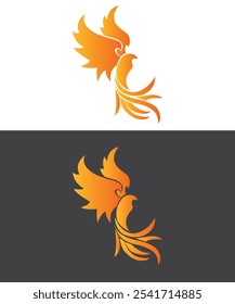 "Fiery Phoenix Vector Illustration: Majestic and Dynamic Bird Design