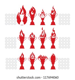 Fiery racing cups, 1, vector