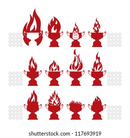 Fiery racing cups, 2, vector