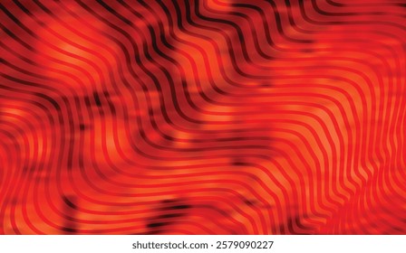 Fiery Red Abstract, Wavy lines create a dynamic, textured surface with intense hues of red and subtle, dark undertones, evoking a sense of flowing energy,