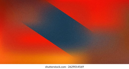Fiery red brown burnt orange copper black abstract background. Geometric shape. Color gradient. 3d effect. Noise rough grungy grain. Neon light metallic.vector eps10
