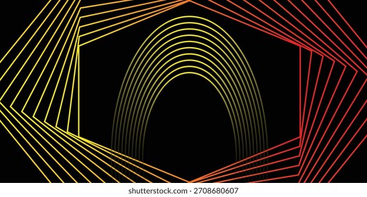 Fiery Red and Yellow Dual Abstract Cyber Background, Vector illustration.