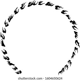 Fiery ring burning hoop in the fire vector illustration