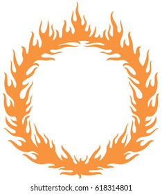 fiery ring burning (hoop in the fire vector illustration)