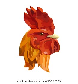 Fiery rooster. The symbol of the New year. It can be used to design t-shirts, bags, cards, poster and so on.