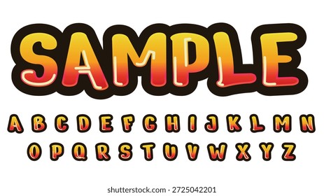 Fiery Rounded Orange Cartoon Text Effect