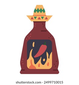 Fiery sauce vector cartoon illustration isolated on a white background.