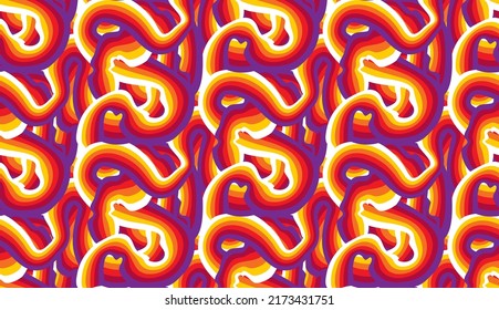 Fiery Seamless Abstract Organic Vector Pattern