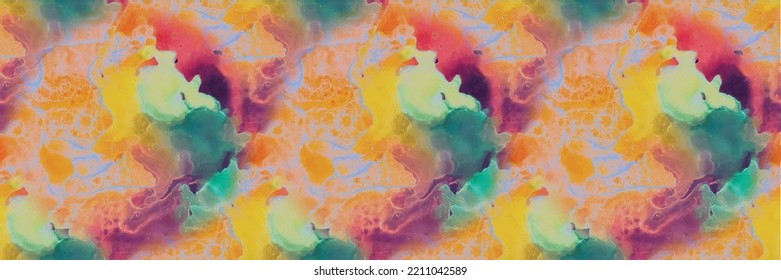 Fiery Seamless Pattern. Multi Color Fire Paint. Fluid Seamless Illustration. Liquid Fire Background. Galaxy Abstract Painting. Alcohol Ink Repeat Space. Science Ink Watercolor. Sunny Trippy Splash.