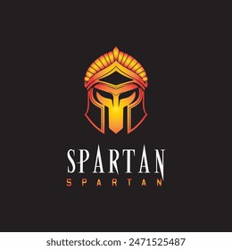 Fiery Spartan Helmet Emblem - A Bold, Striking Logo for Warriors
