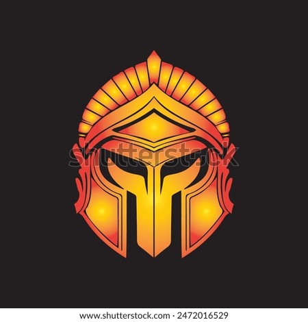 Fiery Spartan Helmet Emblem - A Striking Symbol of Strength