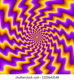 Fiery spirals. Spin illusion.