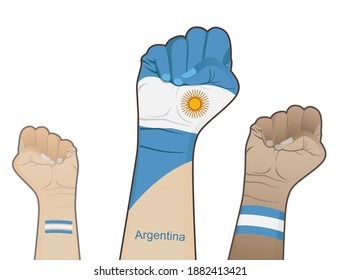 A fiery spirit of struggle, defending the good name of the nation by drawing the Argentine flag on the palm of your hand