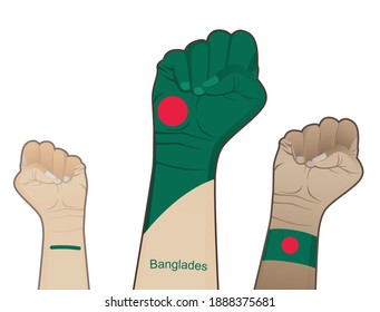 A fiery spirit of struggle, defending the good name of the nation by drawing the state flag of Bangladesh on your hand