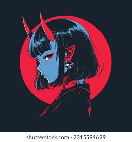 Fiery Temptation: Striking Vector Art Depicting an Alluring She-Devil