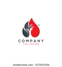 The fiery tree logo template vector