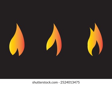 Fiery Trio: Modern Artistry in Flames Against a Dark Canvas For Greeting Cards, Posters, And Backgrounds