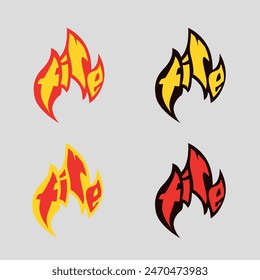 Fiery Typography Art: Vibrant Flame Lettering Illustration with Bold Colors and Dynamic Design