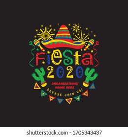 fiesta 2020 Stock Vektorillustration to shirts Geschenkkarten Plakatparty zum Feiern der Festivalhintergrund Vorlage Design