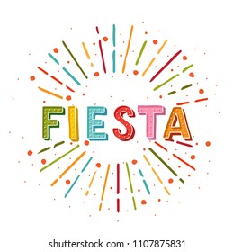 Fiesta banner and poster concept design. Mexican Bright typographic Fiesta lettering card in vector format.