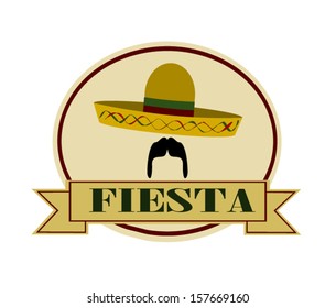 fiesta banner template with man wearing sombrero