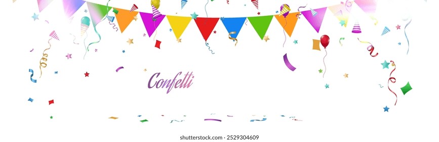 	
Fiesta carnival, celebrate happiness confetti backgraund.