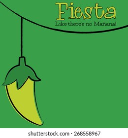 Fiesta chili pepper string card in vector format.