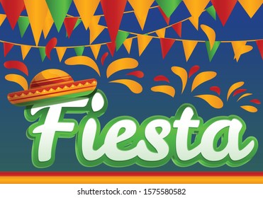 Fiesta concept banner. Cartoon illustration of fiesta vector concept banner for web design