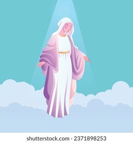 fiesta de la virgen, Assumption of mary illustration