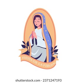 Fiesta de la virgen flat design background