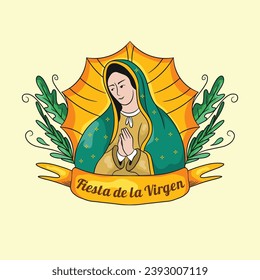 Fiesta de la Virgen flat concept illustration