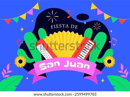 Fiesta de San Juan Vector Illustration Featuring the Celebration of Saint John