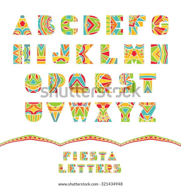 Fiesta Font Set Abc Letters Abstract Stock Vector Royalty Free