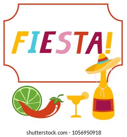 Fiesta hand drawn lettering design vector illustration perfect for advertising, poster, announcement, invitation, party, greeting card