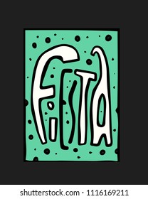 Fiesta holiday icon, card, flyer. Colorful illustration.