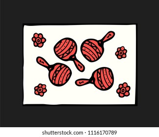 Fiesta holiday icon, card, flyer. Colorful illustration.