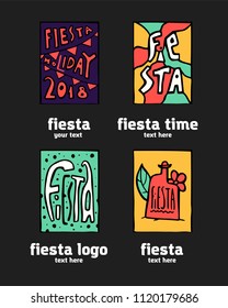 Fiesta holiday icon, card, flyer, logo. Colorful illustration.