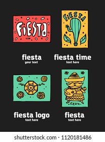 Fiesta holiday icon, card, flyer, logo. Colorful illustration.