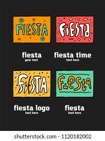 Fiesta holiday icon, card, flyer, logo. Colorful illustration.