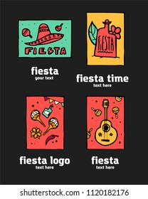 Fiesta holiday icon, card, flyer, logo. Colorful illustration.
