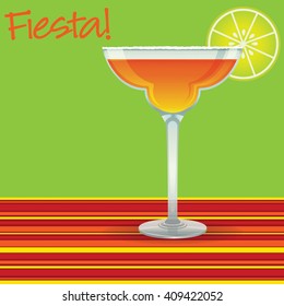 "Fiesta!" Margarita card in vector format.