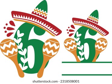 Fiesta No 6 - Birthday Number