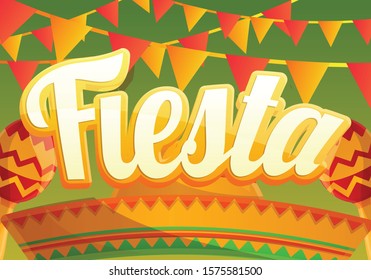 Fiesta party concept banner. Cartoon illustration of fiesta party vector concept banner for web design